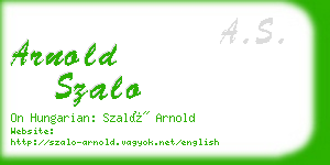 arnold szalo business card